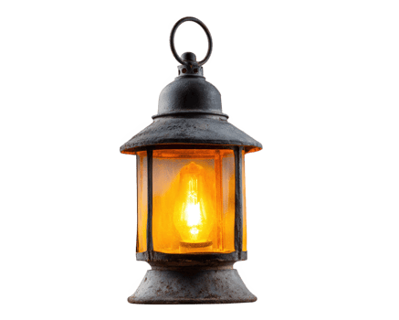 Stylish lantern lamp with cozy glow, perfect for creating warm atmosphere in any space. This decorative piece adds charm and elegance to your home decor png