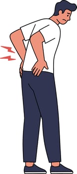 Man Experiencing Back Pain Illustration vector