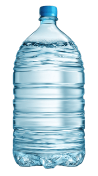 Large clear plastic water bottle with blue cap, filled with fresh drinking water, isolated on transparency background, hydration concept, clean and transparent, healthy lifestyle png