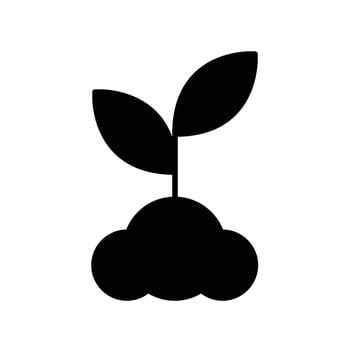 Simple Black Seedling Symbol Representing Growth and Nature Concept vector