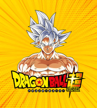 Goku Ultra Instinct with Dragon Ball Super Logo Dynamic Anime Poster Style Illustration vector