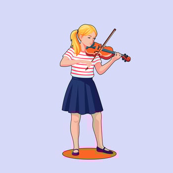 Girl playing violin illustration vector