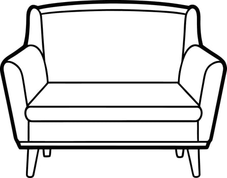 Elegant wingback loveseat isolated vector