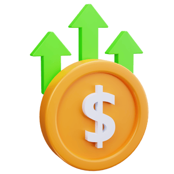 3D Icon Market Increase Financial Growth png
