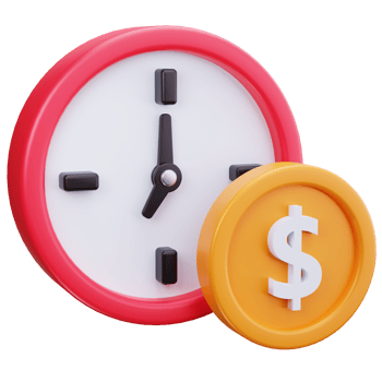 3D Icon Savings Time Money Management png
