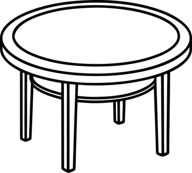 Simple round table isolated vector