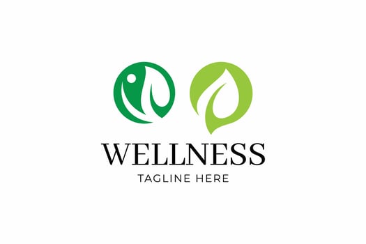 Green Leaf Wellness Logo Brand Identity Business Healthy Organic Nature Concept vector