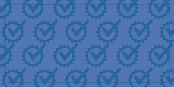 Blue background with a check mark icon. Design for banners, posters, greeting cards, social media. vector