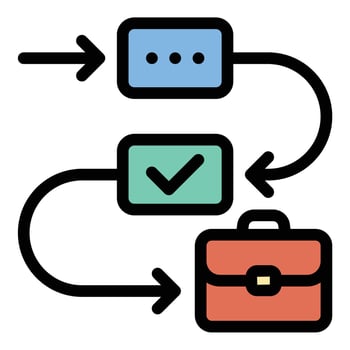 Career path icon flat line style illustration representing professional growth and job progression suitable for career planning platforms HR tools and educational projects vector
