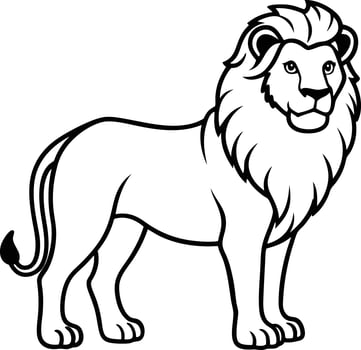 Powerful lion illustration, isolated vector