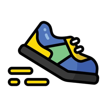 Colorful sneaker with motion lines vector