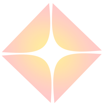 Geometric 4 sides shape in orange and pink gradation. Dreamy and soft color illustration. png