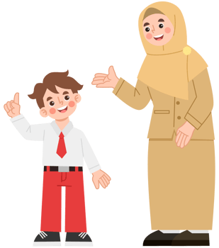 Illustration of Teacher and Student in Classroom png