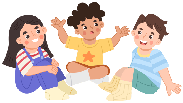 Illustration of Children Playing Together png