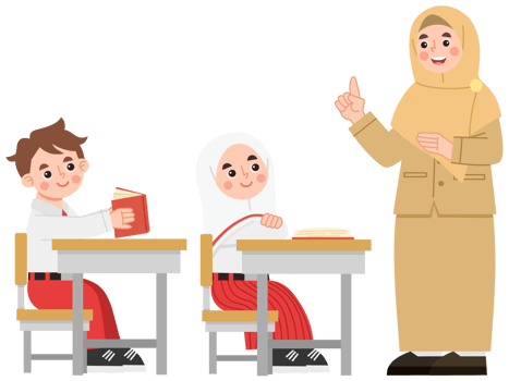 Illustration of Teacher with Students in Classroom png