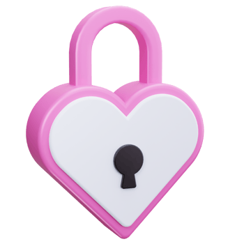 3D Icon Love Padlock Security Heart png