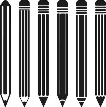 Set of Pencil Silhouettes Illustration vector