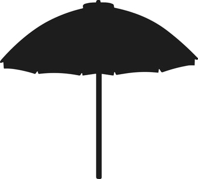 Beach Umbrella Silhouette - Classic Summer Shade Illustration vector
