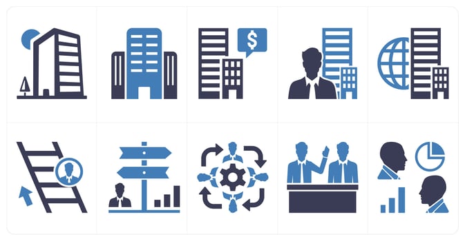 A set of 10 mix icons as note, content managament, content writing in blue color vector
