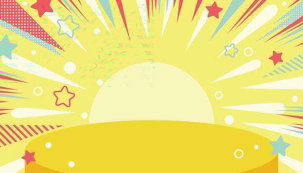 yellow pop art display background vector