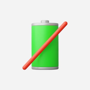 Green battery with red cross vector