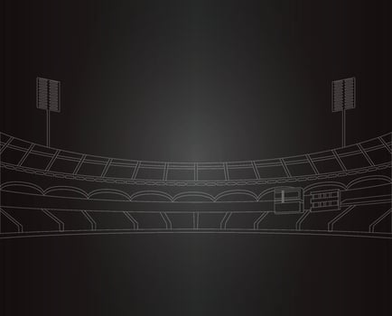 Stadium Sketch in Dark background vector