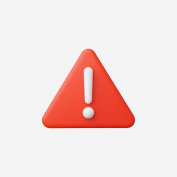 A bright red warning sign with an exclamation mark. vector