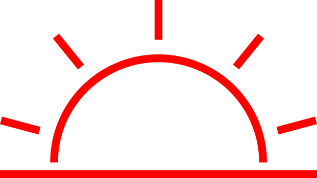 Red line sun sunshine morning png
