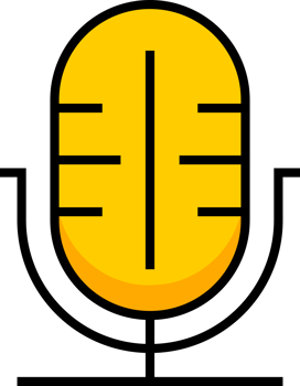 Yellow microphone vintage png