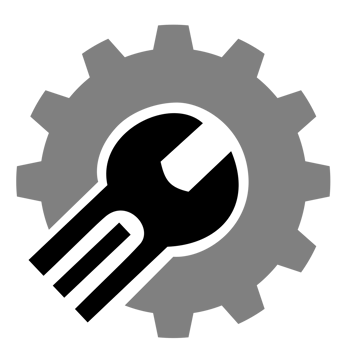 Settings icon Gear and wrench for configuration or tools. png