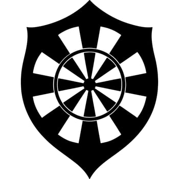 Board target in shape of a shield marked for playing darts vector
