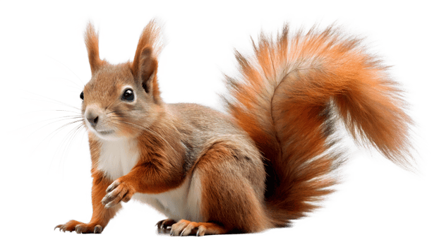 Adorable Red Squirrel Posing on Transparent Background charming image red squirrel perfect png
