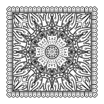 Blooming henna flower design for festive adornment. vector