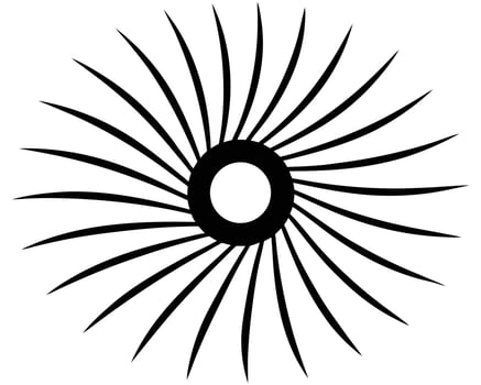 Striking Black and White Abstract Sunburst Design A Modern, Minimalist Circular Graphic for Digital and Print vector