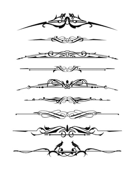 Ornamental elments collection art vintage vector