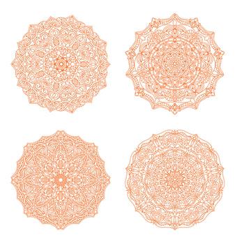 Set of Mandala Set Collection Illustration with floral ornament pattern, Ethnic Arabic traditional art background. Outline Style. Islamic Mandala Pattern Symbols vector