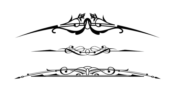 Ornamental border divider collection art vector