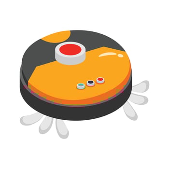 Well designed 2d icon of a modern robotic vacuum cleaner. vector