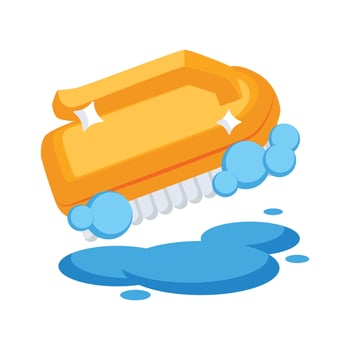 Take a look at this amazing icon of cleaning brush in trendy style vector