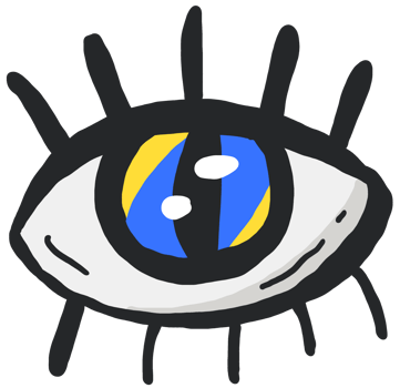 Abstract doodle eye cartoon png