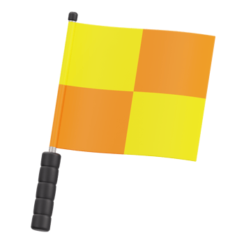 Yellow and Orange Offside Flag, 3D Transparent Background png