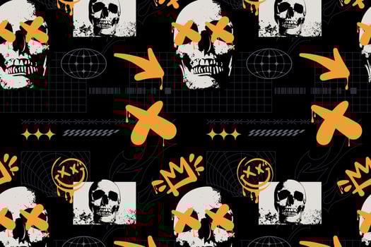 Creative Digital Art in a Neo Grunge Style Flat Pattern vector