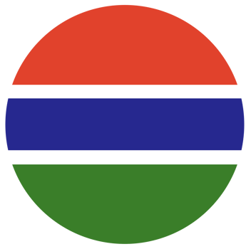 National flag of Gambia isolated in circle shape. png