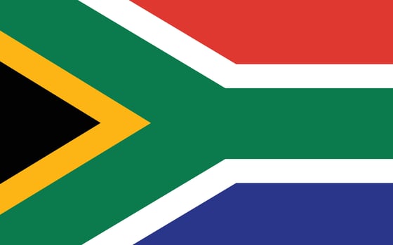 South Africa National Flag Illustration on White Background vector