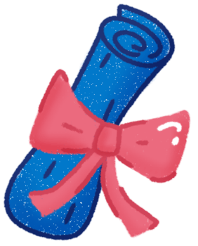 Graduation Certificate with Ribbon Cute Diploma Scroll png