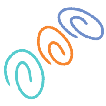 Orange and blue Spiral Icon Cute Decorative Element png