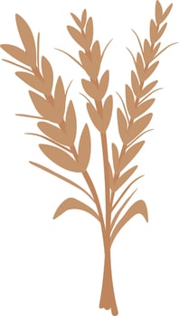Wheat and grain element. Flat organic icon. Ideal for organic food, farming, harvest festivals, packaging, and bakery-themed designs vector