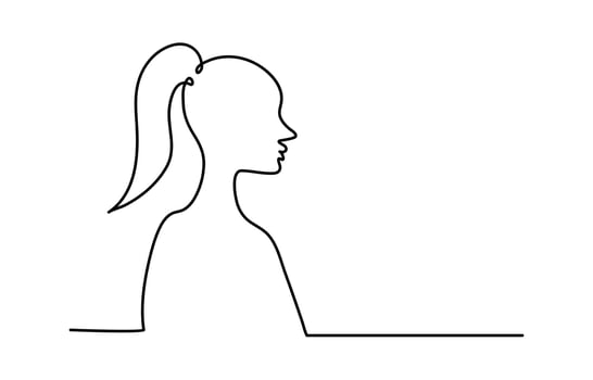 Continuous line art drawing of sexy female body outline minimal artistic woman figure illustration vector