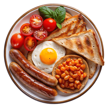 Traditional Full English Breakfast Plate png