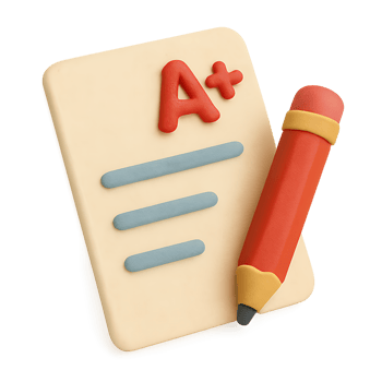 Excellent academic achievement represented by an A plus grade with stylized elements png